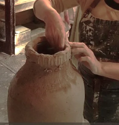 hand-building a large pot