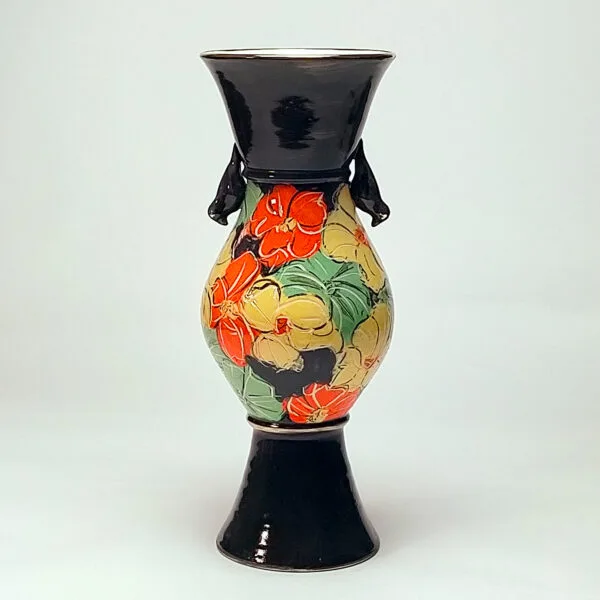 Urn with Nasturtiums and Finches#1